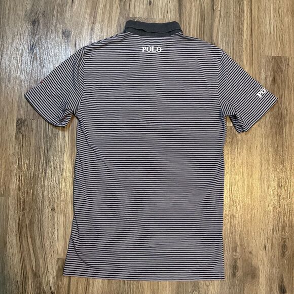 POLO GOLF Ralph Lauren Gray Stripe POLO SHIRT Citi‎ Mens Size Small big Pony - Picture 7 of 10